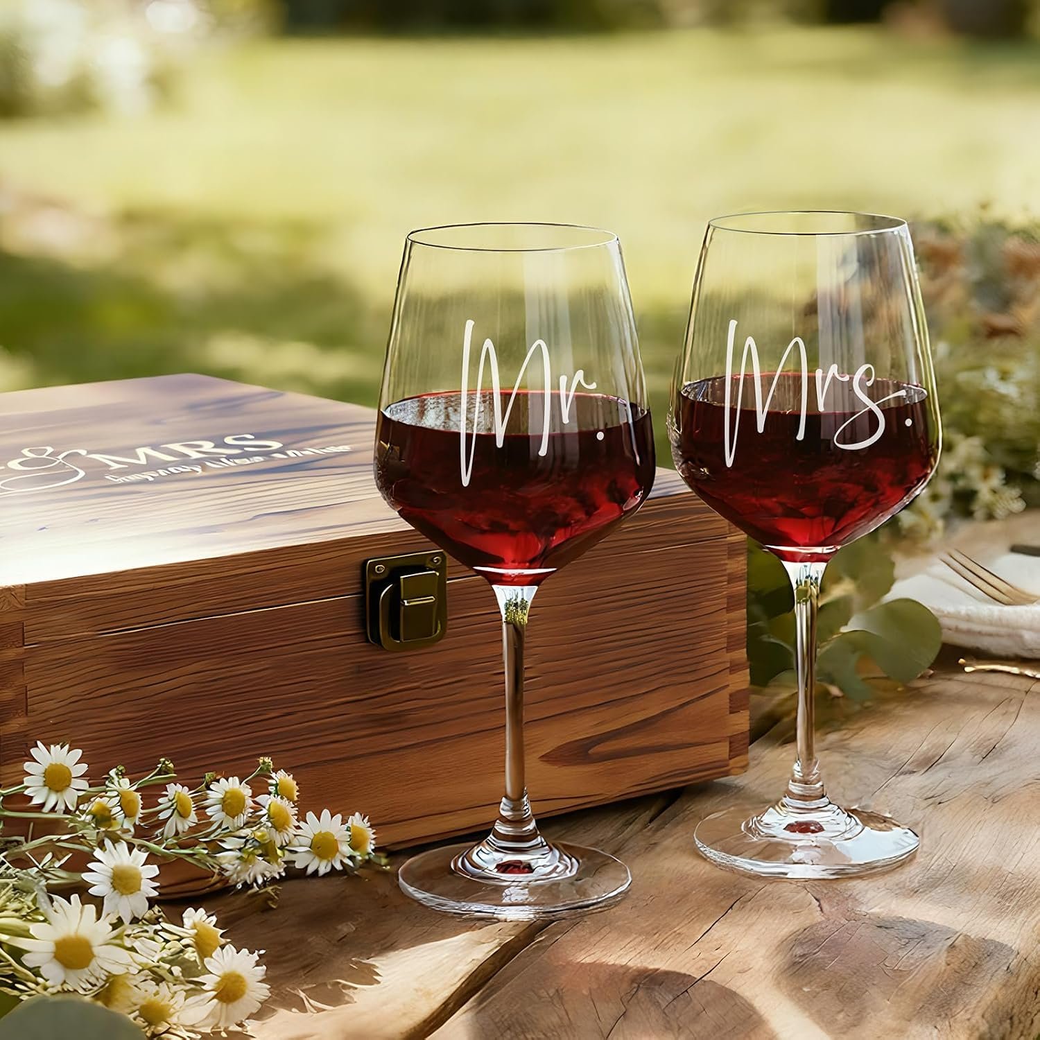 Mr and Mrs Wine Glasses